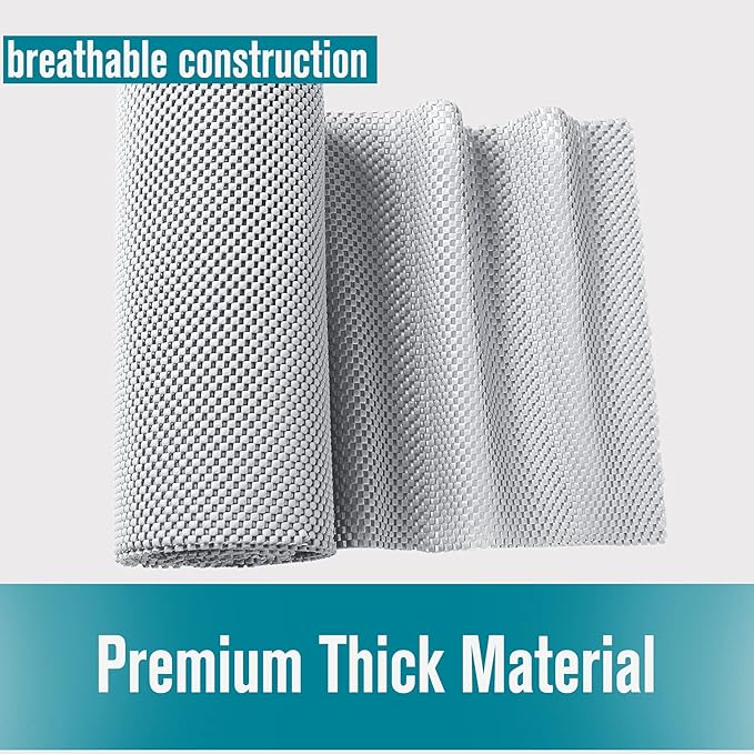 Shelf and Drawer Liner for Kitchen Cabinets Non-Adhesive, Non Slip Durable Strong Clean Long Size 12 Inches X 10 Feet, Shelves, Cabinets, Storage, Kitchen and Desks, Light Gray