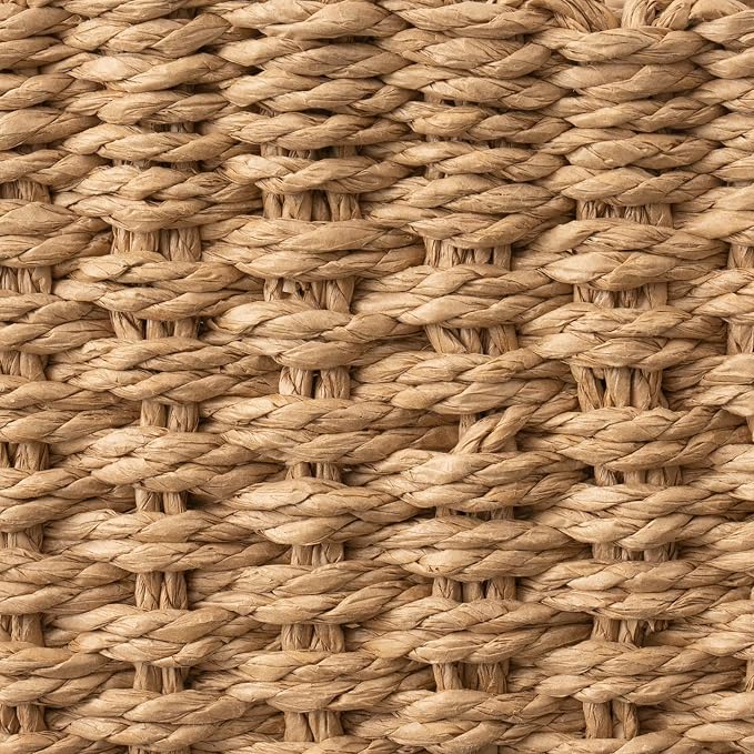 LA JOLIE MUSE Small Wicker Baskets for Organizing, Recycled Paper Rope Storage Basket Container Bins for Shelves Bathroom Cupboards Drawer, Decorative Square Basket Organizer Set of 3