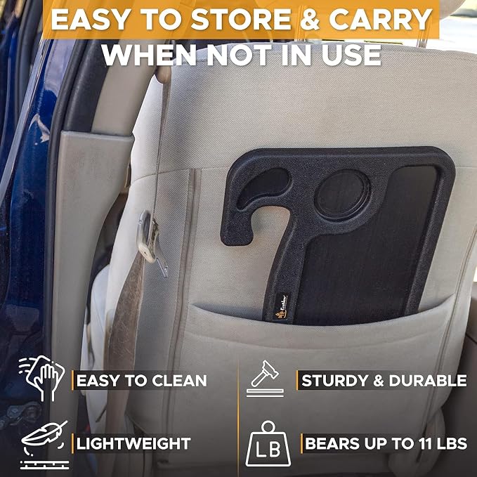EcoNour Steering Wheel Desk for Mazda CX5 2017-2024 2025 2026 2-in-1 Car Tray Table Laptop Car Mount with Pen Holder Food Tray for Eating with Drinks Holder Multipurpose Travel Car Accessories