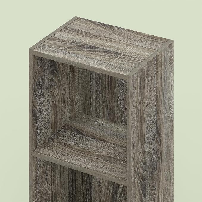 Hagen 2-Tier Open Shelf Bookcase, Bookshelf, for Living Room and Home Office, Olive Oak