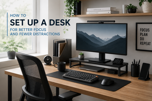 Clean minimal desk setup for better focus and productivity