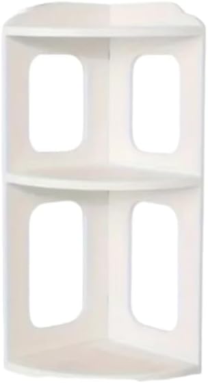 Corner Bookcase Bedside Bookshelf Corner Rack Organizer with Unique Shape Suitable(11.02 * 11.02 * 23.62In)