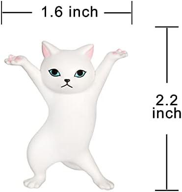 ATHAND Cat Pen Holder,Dancing Cat Airpod Holder, Funny Office Decor,Funny Office Desk Decor for Women Girls,Headphone Earbuds (White)