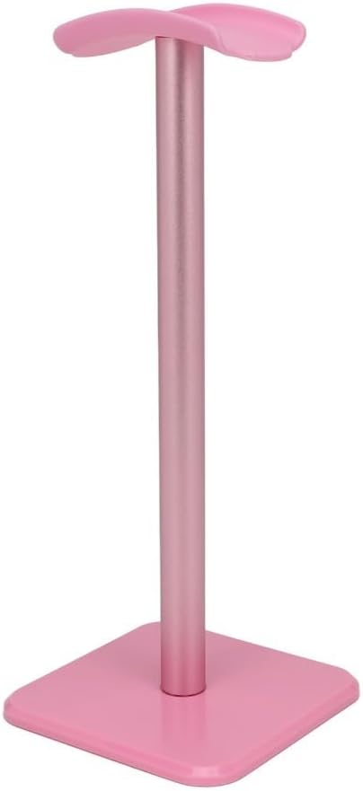 Headphone Stand with Anti-Slip Base & TPU Tray – Aluminum Alloy Holder for Gaming Headsets, Universal Fit Home Office Desk Organizer(Pink)