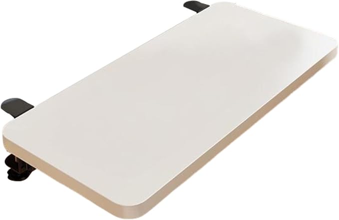 Desk Extension Shelf Board, Keyboard Tray Folding for Computer Table for Home Office Easy Installation Wrist Support, White
