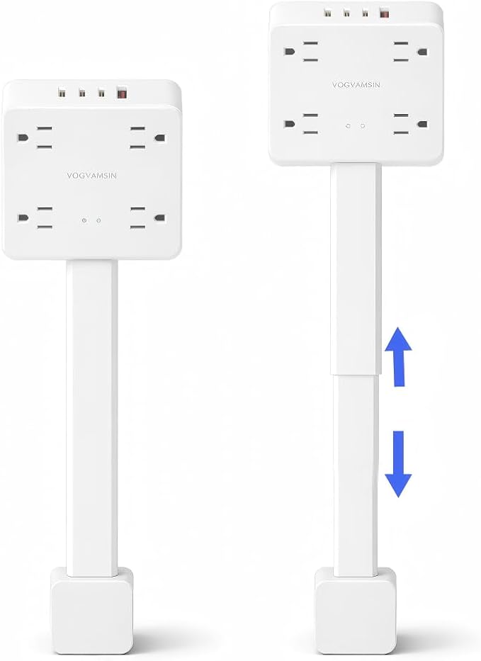 Desk Clamp Power Strip, Surge Protector with 6 AC Outlets and 4 USB Ports, Desk Mount Charging Station, Fit 1.97in Tabletop Edge Thick, 6FT Extension Cord, for Home Office Gaming Accessorie