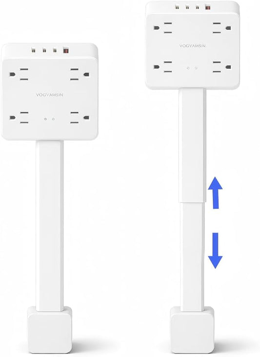Desk Clamp Power Strip, Surge Protector with 6 AC Outlets and 4 USB Ports, Desk Mount Charging Station, Fit 1.97in Tabletop Edge Thick, 6FT Extension Cord, for Home Office Gaming Accessorie