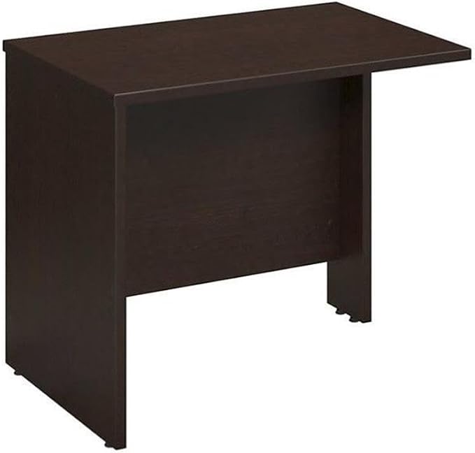 Pemberly Row 36W Return Bridge, Mocha Cherry Finish, Engineered Wood Construction, Durable Scratch-Resistant Work Surface, Office Desk Extension, L-Shape Compatible Design for Workspace Expansion