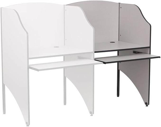 Flash Furniture Jordan Add-On Study Carrel in Nebula Grey Finish