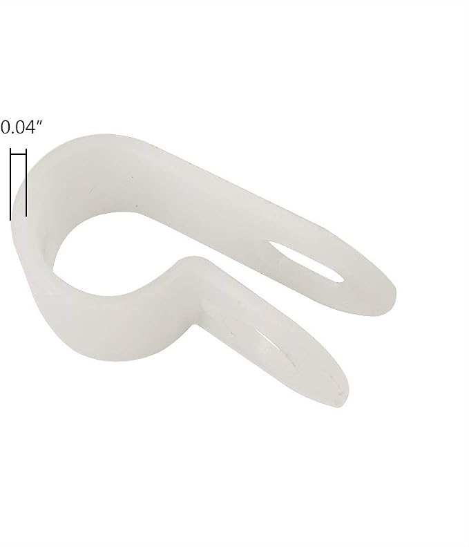 Cable Clamp R-Type Cable Clip Wire Clamp 1/4-inch Nylon Screw Mounting Cord Fastener Clips with Screws for Wire Management - White - 50 Pcs