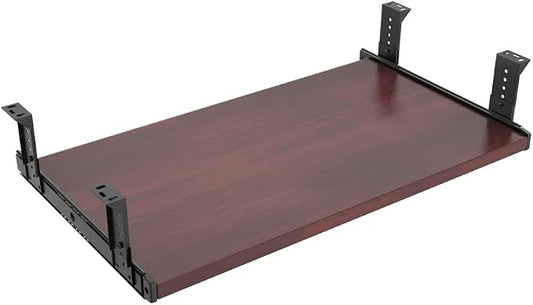FRMSAET Furniture Accessories Office Product Suits Hardware 20/24/30 inches Keyboard Drawer Tray Wood Holder Under Desk Adjustable Height Platform. (24 inches, Mahogany)