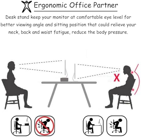 Wooden Corner Monitor Stand - Triangle Design Riser for Desk, Organizer for Keyboard & Mouse, Ideal for Home Office & Workspace Efficiency