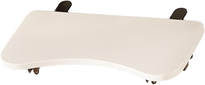 Desk Extension Tray Side Table Workstation Organizer Multifunctional Foldable Space Saving Table Arm Rest Clamp on Desk Shelf, White 2 Clamp, 52cmx24cm