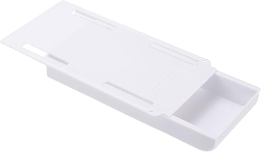 PATIKIL Under Desk Drawer Slide Out, 8.66 x 4.3" Plastic Table Storage Drawers Slide Out Storage Box for Laptop Study Desks Dining Dressing Tables Wardrobes Cabinets, White