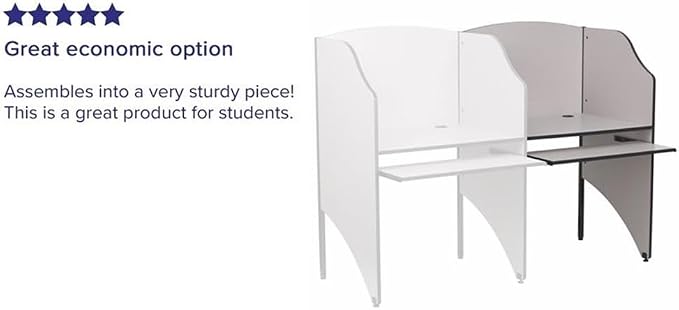 Flash Furniture Jordan Add-On Study Carrel in Nebula Grey Finish