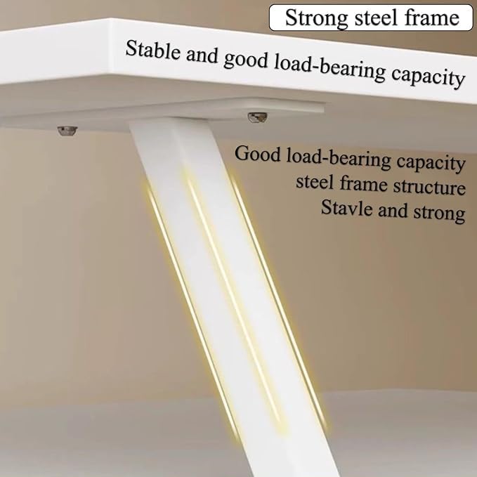 Clamp On Desk Organizer Shelf White, Above Desk Storage Extension Portable No Drill Required Bookcase Clamp Rack for Home Office Dorm Workstation and Study Space (White, 39.4x7.8 in)