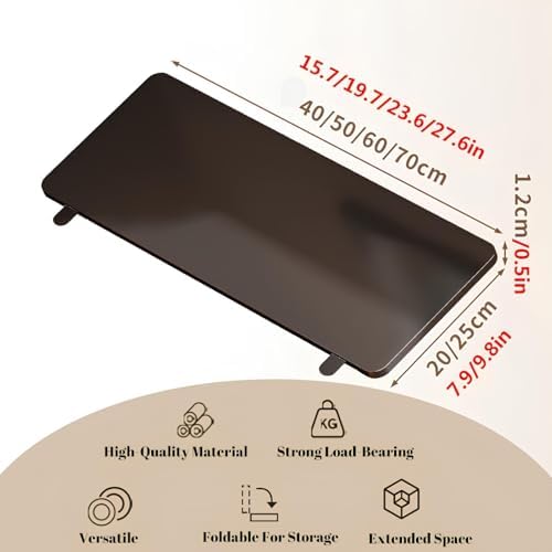 Ergonomic Desktop Extension No Drill Clamp Floating Folding Table Drop Leaf Desk Armrest Shelf Computer Desk Extension (Wood Color 70x20cm)