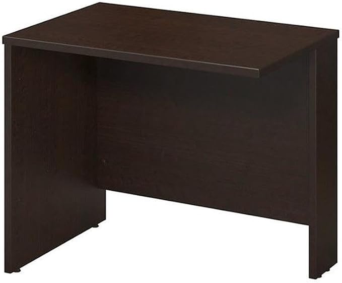 Pemberly Row 36W Return Bridge, Mocha Cherry Finish, Engineered Wood Construction, Durable Scratch-Resistant Work Surface, Office Desk Extension, L-Shape Compatible Design for Workspace Expansion