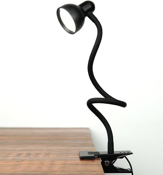LiFMIRA Clip-on Reading Light - 3 Color Modes, 10 Dimmable Brightness, Eye Care Clamp Desk Lamp with Flexible Gooseneck for Reading in Bed, Desk, Headboard, Computer