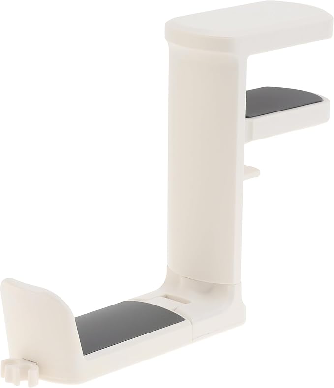2pcs Under Desk Headphone Hanger Holder Utility Hook 360° Rotating Adjustable Clamp-on Earphone Hook Holder Mount Cable Clip Organizer Fit for PC Gaming Office Headset Hanger Gift (White)
