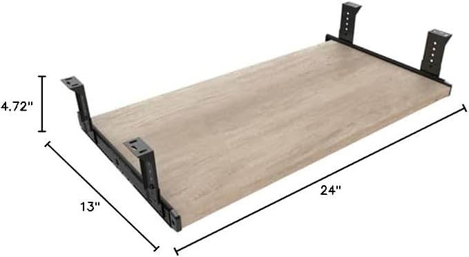 FRMSAET Furniture Accessories Office Product Desk Suits Hardware 20/24/30 inches Keyboard Drawer Tray Wood Holder Under Desk Adjustable Height Platform. (24 inches, Burlywood)