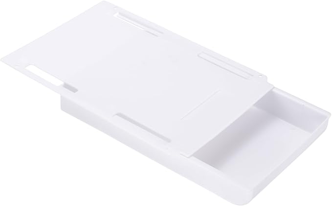 PATIKIL Under Desk Drawer Slide Out, 8.66 x 6.1" Plastic Table Storage Drawers Slide Out Storage Box for Laptop Study Desks Dining Dressing Tables Wardrobes Cabinets, White