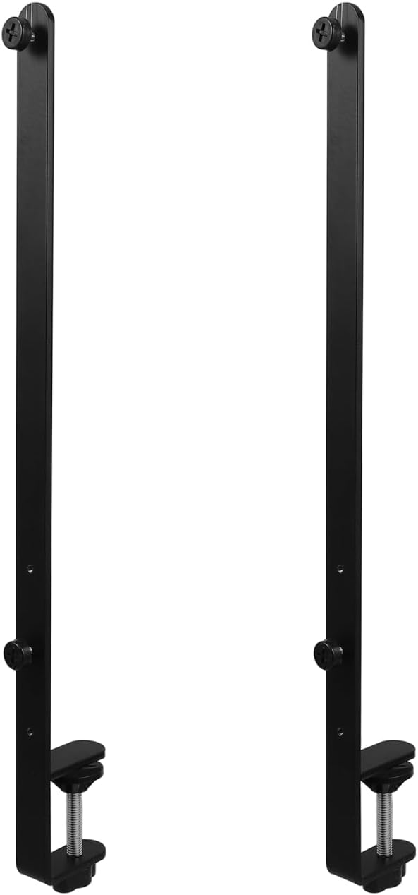 Angoily Desk Clamp, 2Pcs 16" Adjustable Height Pegboard Table Clamps Desktop Organizer Desk Mount Stable Support Bracket Tool-Free Black Shelf Bracket