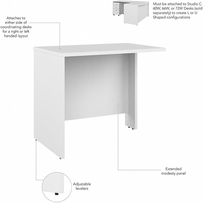 Bush Business Furniture Studio C 36W Bridge/Return in White