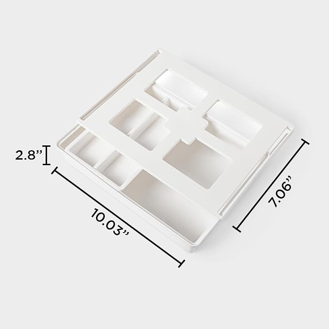GAROOD Under Desk Drawer, Slide out Hidden Desk Drawers Organizer, Self-adhesive drawer for office/classroom/home 10.03'' x 7.06'' x 2.8’’ (White)