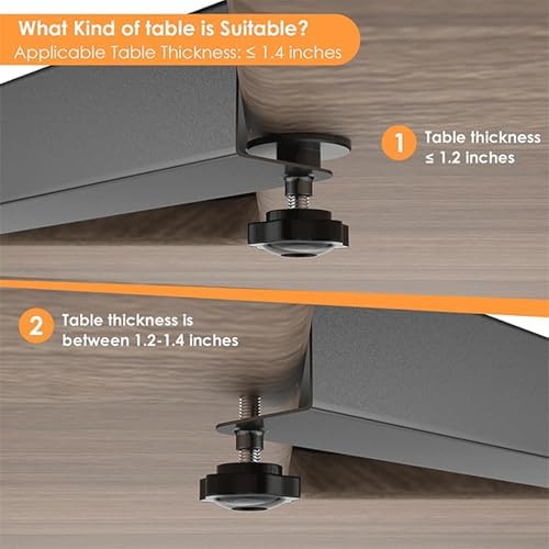 L Desk Connector, 17 x 10 Inch Platform Corner Desk Connector, Stainless Steel L Shaped Table Clamp with Screw Clamp for Home Office School Workstation