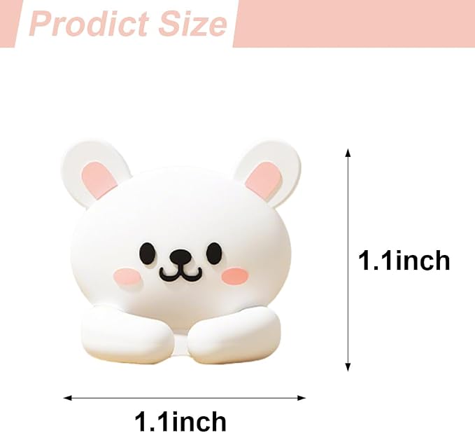 6pcs Cute Animal Cable Organizer Adorable Panda Rabbit Bear Shaped Cable Clips Desk Cable Management Cord Holder for Nightstand Headphones Chargers USB Cables