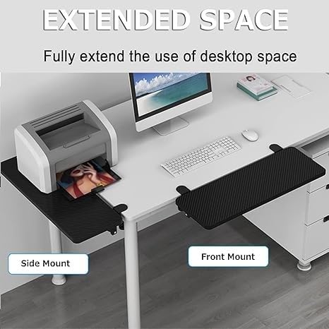 Ergonomic Desk Extender Clamp, Folding Side Table Extenders, Located on The Computer Drawer Desktop Extension Board (Color : F, Size : 65x25cm)
