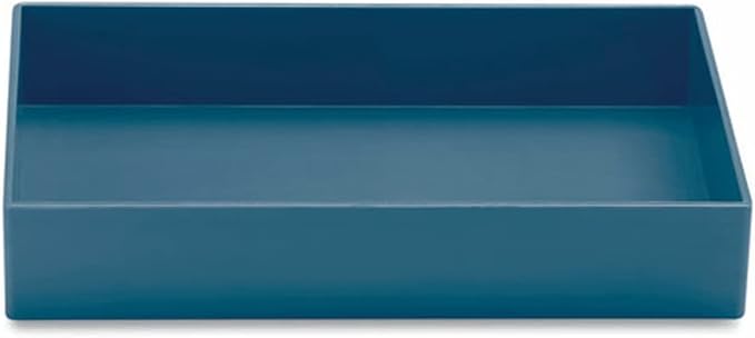 Poppin Stackable Mail and Accessory Trays, 1 Section, Small Format, 9.75 X 6.75 X 1.75, Slate Blue