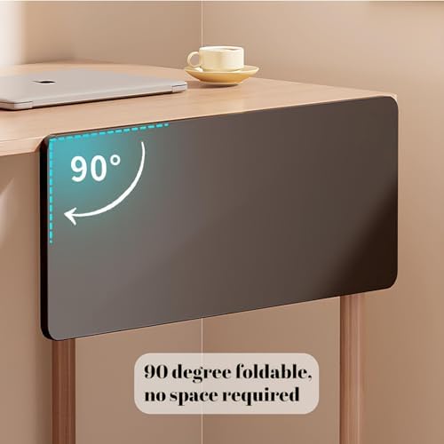 Ergonomic Desktop Extension Clamp Free Floating Folding Table Wall Mounted Drop Leaf Shelf Armrest Support Computer Desk Extender (Teak Color 40x20cm)