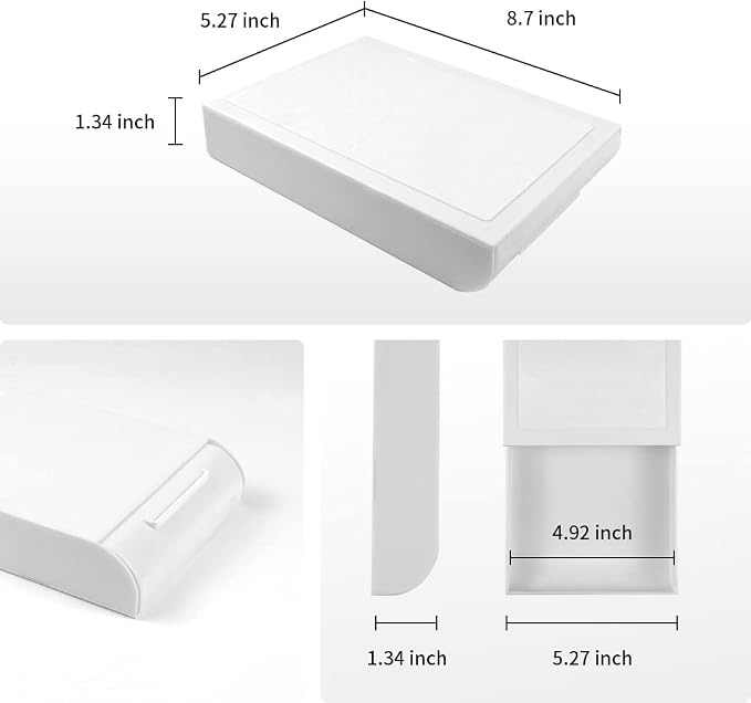 YOOUSOO Under Desk Drawer Organizer, 2 Pack Self Adhesive Slide Out Desk Storage Drawers, Hidden Desk Drawer Attachment for Pens, Notes, Earbuds, Cables and Small Office Accessories, White