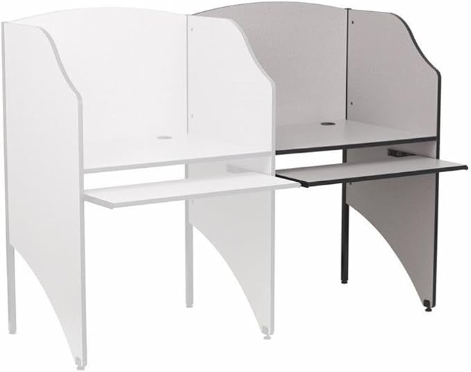 Flash Furniture Jordan Add-On Study Carrel in Nebula Grey Finish