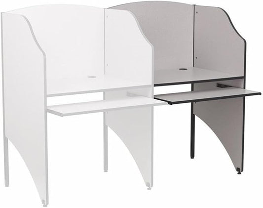 Flash Furniture Jordan Add-On Study Carrel in Nebula Grey Finish