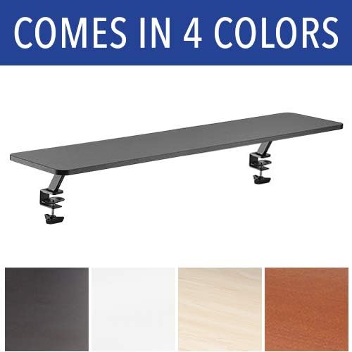 Stand Steady 55 Inch Clamp On Desk Shelf | Large Monitor Riser Supports 3 Screens for Extra Storage | Ergonomic Monitor Stand Securely Attaches to Surface with Clamp Base - No Screws (55 In / Cherry)