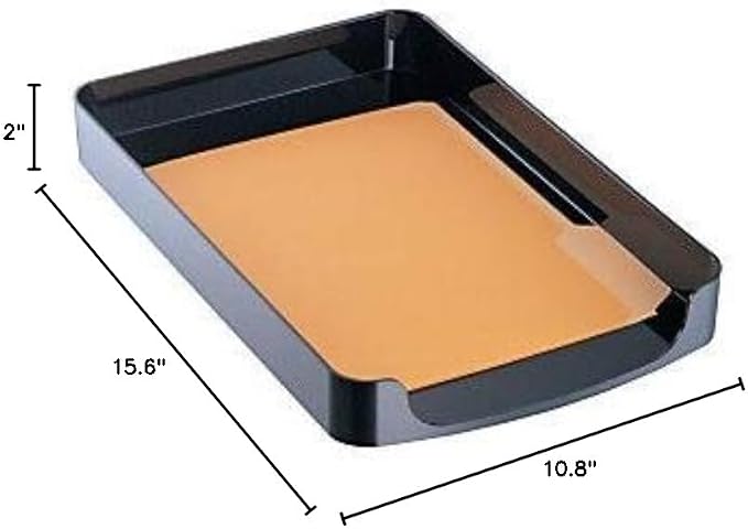 Officemate 2200 Series Executive Legal Tray, Front Load, Black (22242) (Pack of 6)