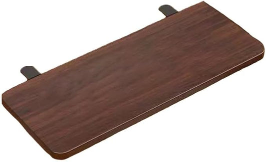 Desk Extender Tray, Punch-Free Clamp on 90° Foldable Keyboard Drawer Tray, Table Mount Armrest Shelf, Computer Elbow Arm Support (Brown, 27.6"*9.8"*0.5"/70cm*25cm*1.2cm)