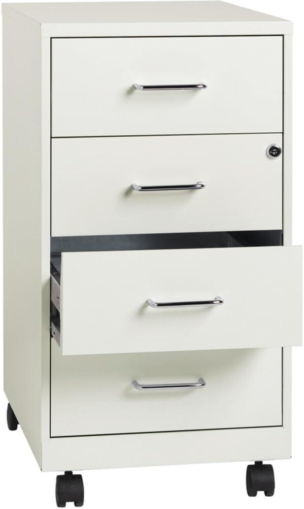 LYS 26-1/2" Mobile Storage Cabinet - 4-Drawer, White
