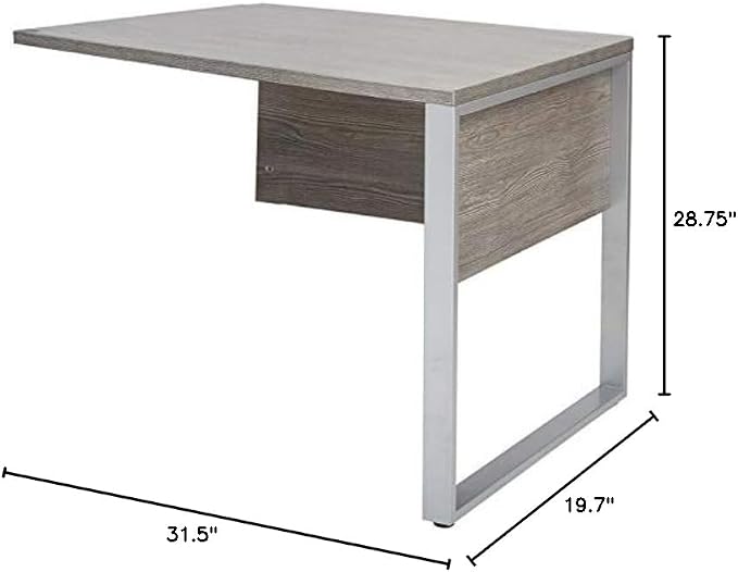 Unique Furniture K154 Rectangular Return LR 32x20 Inches in Gray