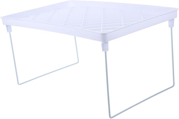 Simple Storage Rack Large White Desktop Sundries Organizer with Strong Legs -Slip Feet and Vertical Compartments for Office and Home Use