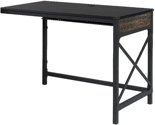 Sauder Foundry Road Engineered Wood/Metal 42" Desk Return in Carbon Oak