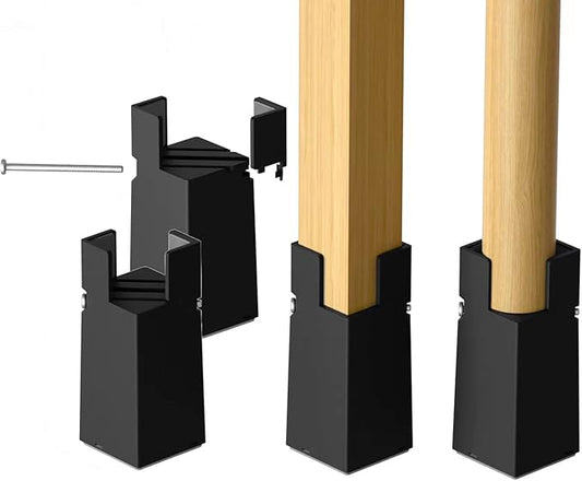 Sephyroth Adjustable Bed Risers Furniture Risers 4Pack with Screw Clamp.Table Desk Chair Risers.Bed Risers 4Inch Fit Furniture's Square/Round Leg Diameter from 0.8''–1.6'' (4Inch Black)