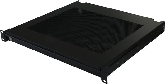 Penn Elcom EX-6301B 19 Inch Rack Mountable Vented Laptop/Tablet Drawer with Foam Wrist-Pad Support, Key Lock and Rear Cable Access