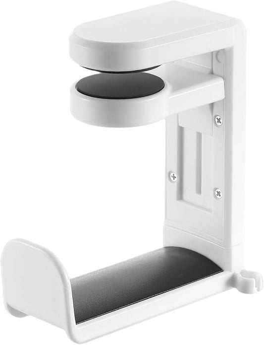 HARFINGTON Headphone Stand Holder 360 Degree Adjustable Clamp Desk Hook Clamp 0.39"-1.65" Clamping Range PC Gaming Headset Stand for Headphone Earphone, White/Black