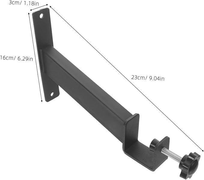 Holibanna 2pcs Black Carbon Steel Desktop Extension Bracket Clamp on Desk Riser Legs, Heavy Duty Workbench Clamp Mount Shelf Support for Office and Home Workstation