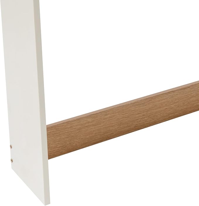 CNCEST Desktop Bookshelf Organizer, Office Shelves Storage Rack, Natural MDF Display Stand Shelf, Office Supplies Home Desk Decor (White)