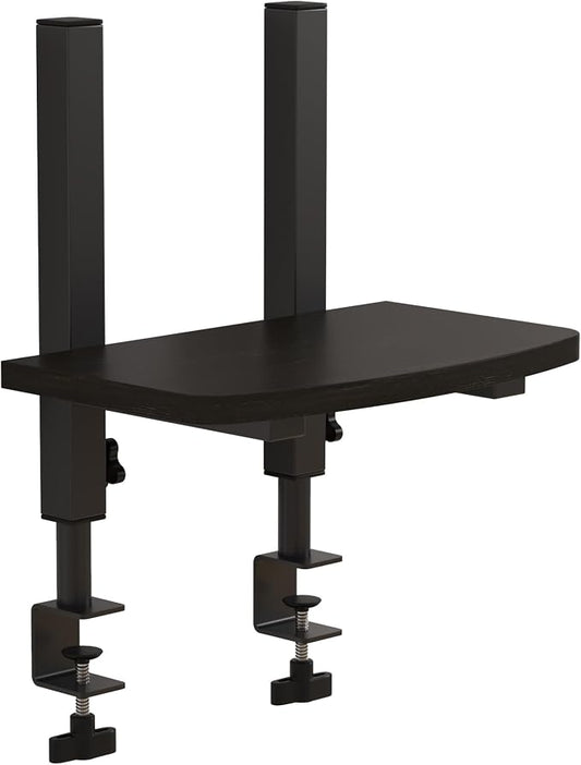 Adjustable Monitor Stand for Desk, Wood Texture Monitor Stand Riser with 4.15“-13” Height Adjustment, Sturdy Computer Monitor Stand with Anti-Tip Design, Laptop Stand & Desk Organizer, Black (Black)